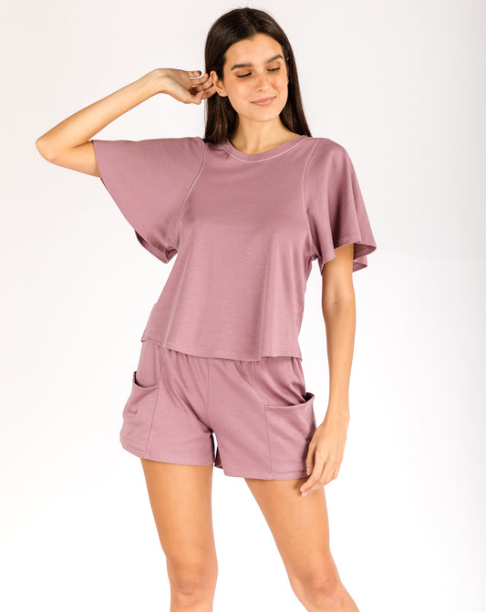 Lavender-Dreams-women_s-pajama-Short-with-pocket-detail-and-top-with-oversize-sleeves-orchid