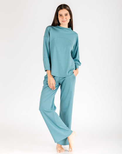 women_s-pajama-set-Straight-pant-and-long-cami-storm blue-Lavender-Dreams