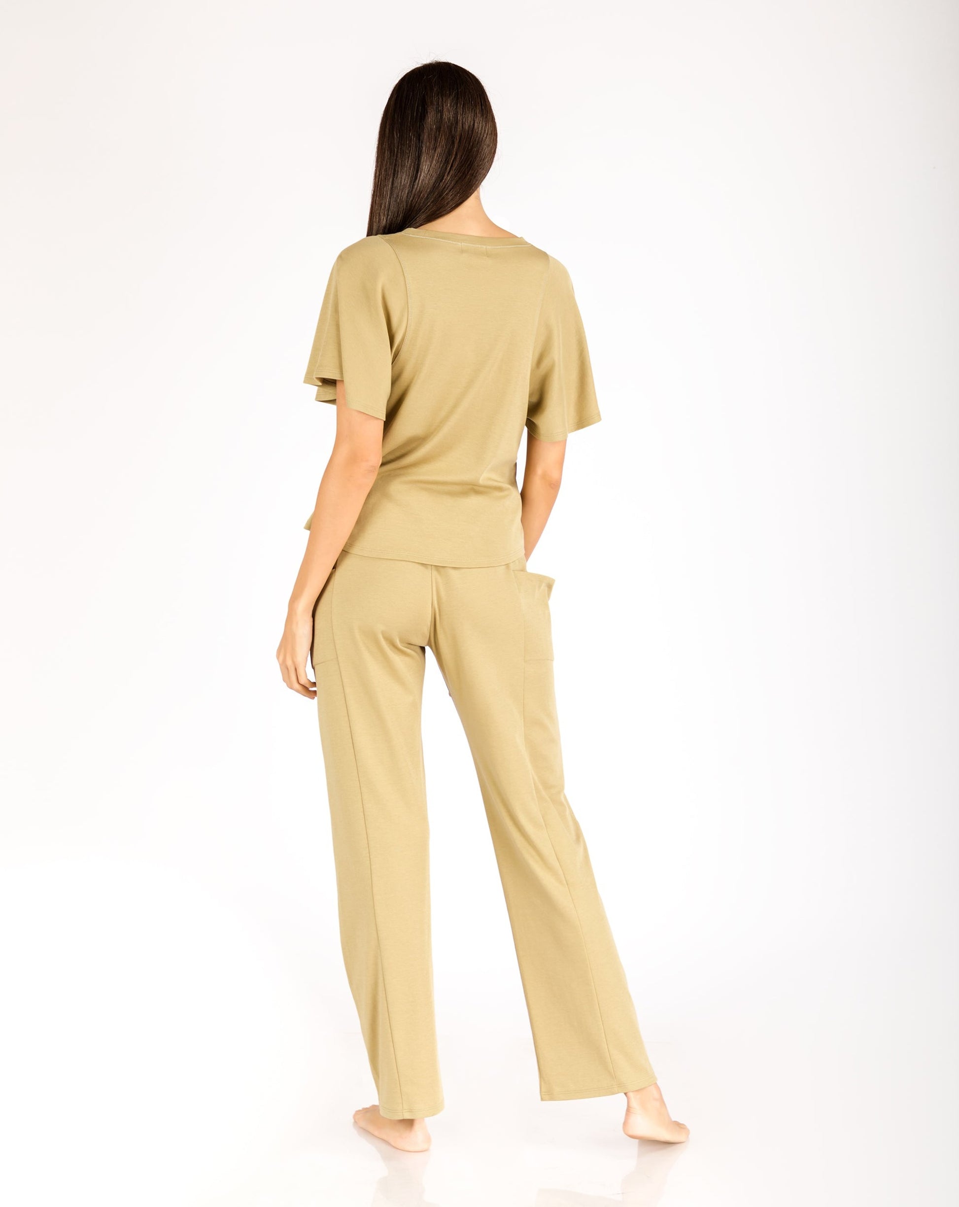 women_s-pajama-set-Straight-pant-with-pocket-detail-and-top-with-oversized-sleeves-olive-Lavender-Dreams-2