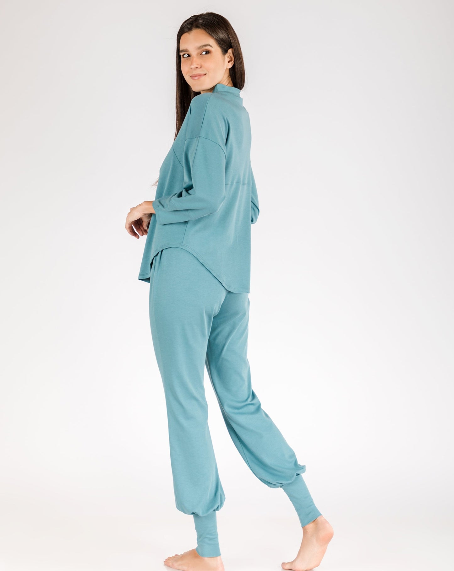 women_s-pajama-set-Sweatpant-and-long-cami-storm blue-Lavender-Dreams