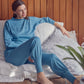 women_s-pajama-set-Sweatpant-and-long-cami-storm blue-Lavender-Dreams