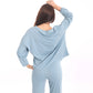     woman-pajama-set-Flare-pants-and-relaxed-fit-T-shirt-lavender-dreams